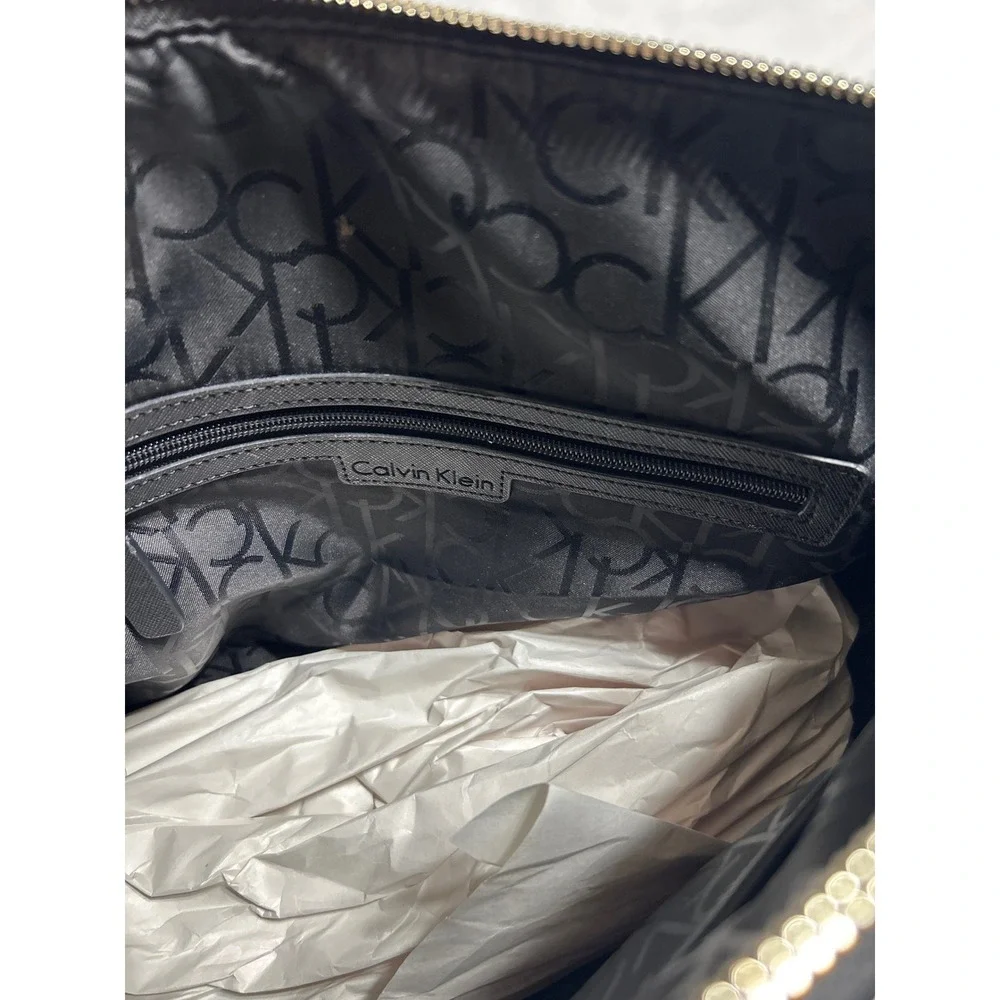 Calvin Klein‎ Black Quilted Satchel Top Handle Handbag Designer Purse